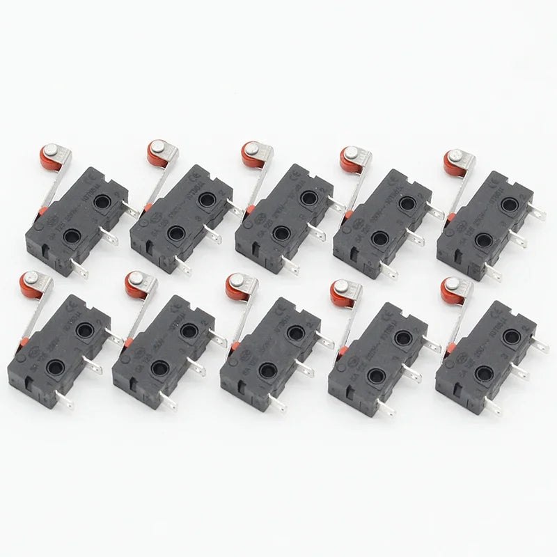 10 Pcs Mini Micro Limit Switch Roller Lever Arm SPDT Snap Action LOT