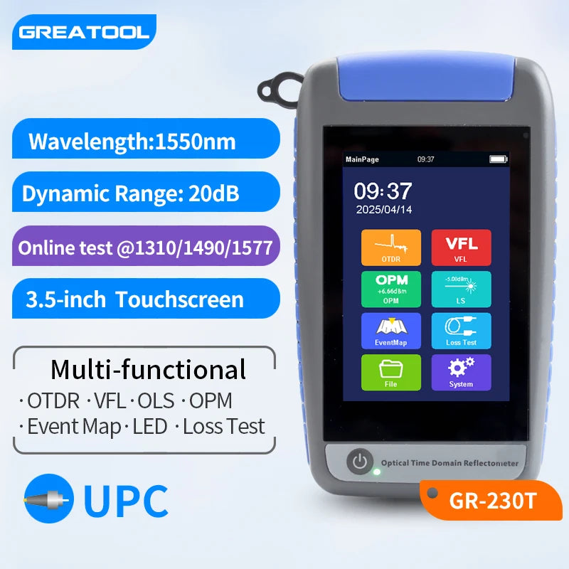 Mini Active OTDR Fiber Optic Tester Smart ODTR Optical Fiber Reflectometer Breakpoint Loss Living Test OPM VFL 1310 1550 1625nm