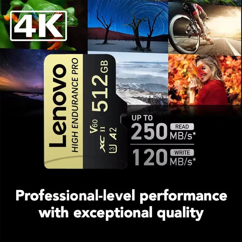 Lenovo SD Memory Card 2TB 1TB Class 10 High Speed Micro TF Card 1TB 512GB128GB 256GB For Nintendo Switch PC Smart phone SD Card