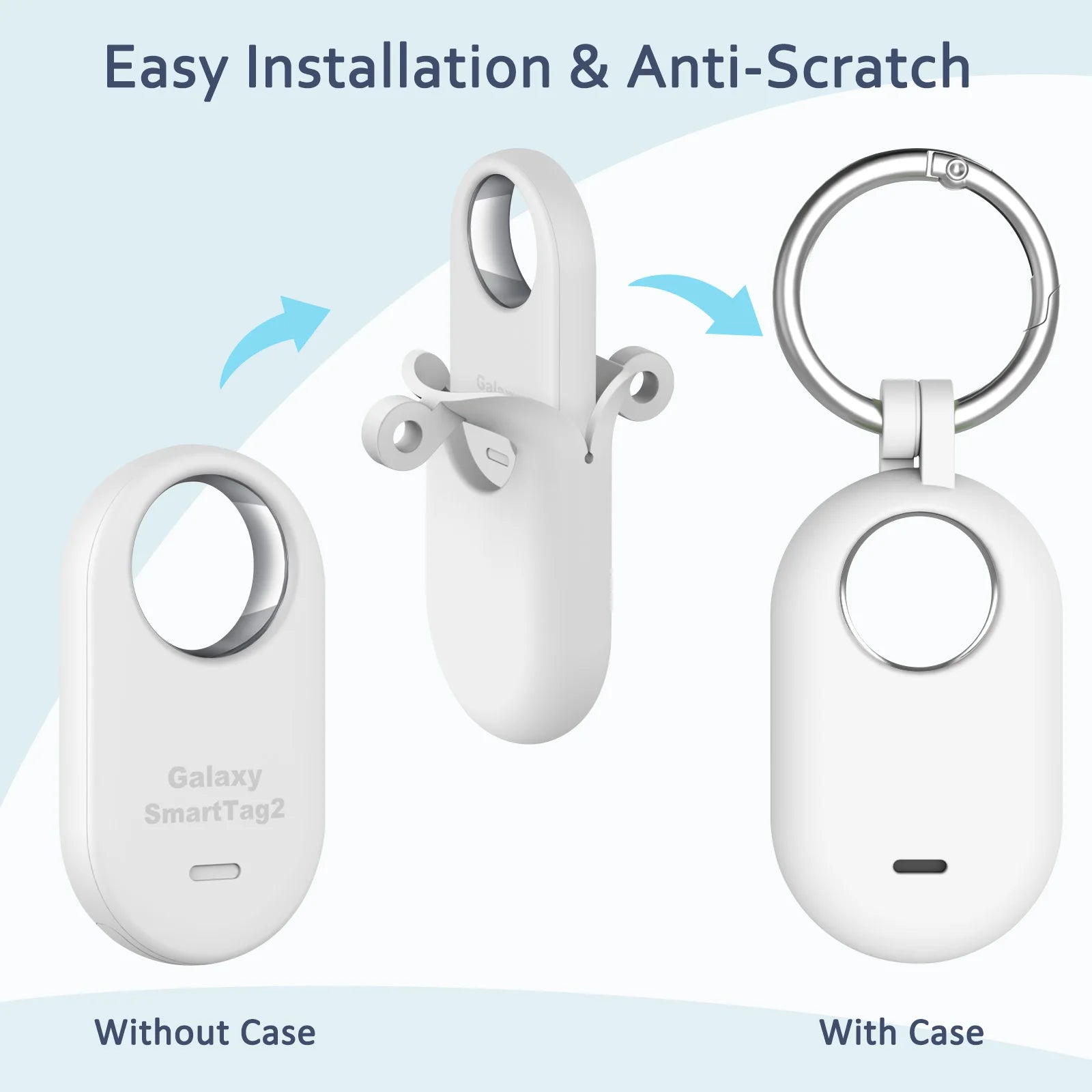 For Samsung Galaxy SmartTag 2 Locator Tracker Case Keychain Anti-Scratch Protective Skin Cover For SmartTag 2 Tracker Holder