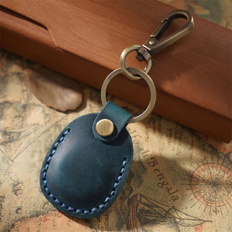 Keyring For Airtags Protective Case Retro High Quality Leather Keychain For Apple Anti-lost Tracker Locator Device Accessories