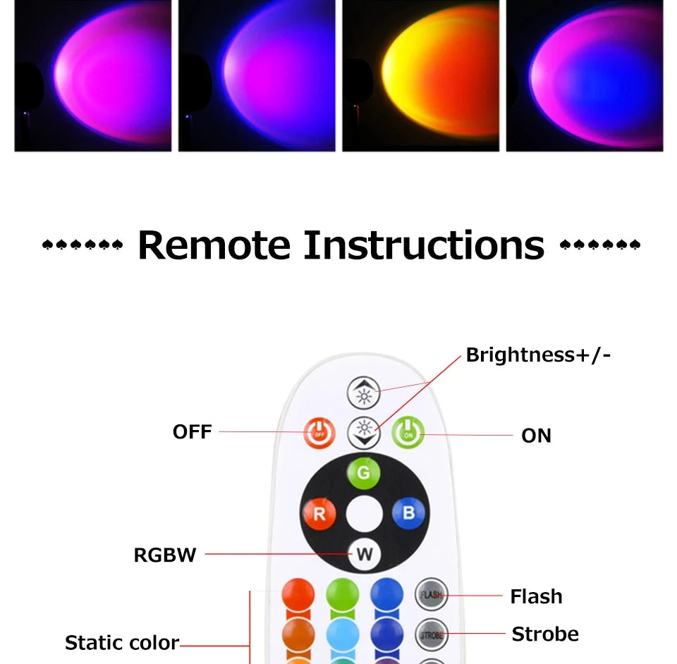 Sunset Projector Lamp Bluetooth Night Light Rainbow Atmosphere Light Room Decor Background Wall Decoration Bedroom Table Lamp