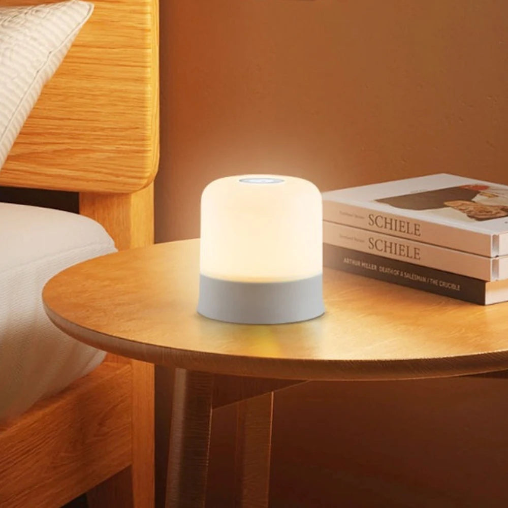 LED Night Light Rechargeable Dimmable Bedside Lamp 3 Colors Adjustable Soft Glow Eye Protection Portable Table Lamp for Bedroom