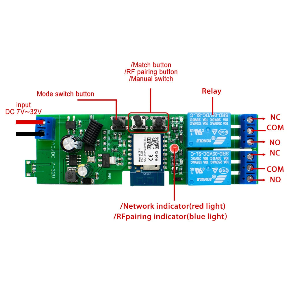 Zigbee 1 2 4 Gang Switch Relay Module Dc 12v 24v 220v Dry Contact 4CH Din Rail Controller Works with Tuya Alexa Gateway Required