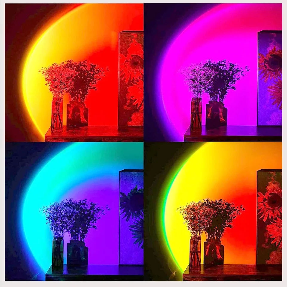 Tuya Smart Led Sunset Projector Lamp Smart Life App IR Remote Control RGB Atmosphere Spotlight Night Light for Party Photography