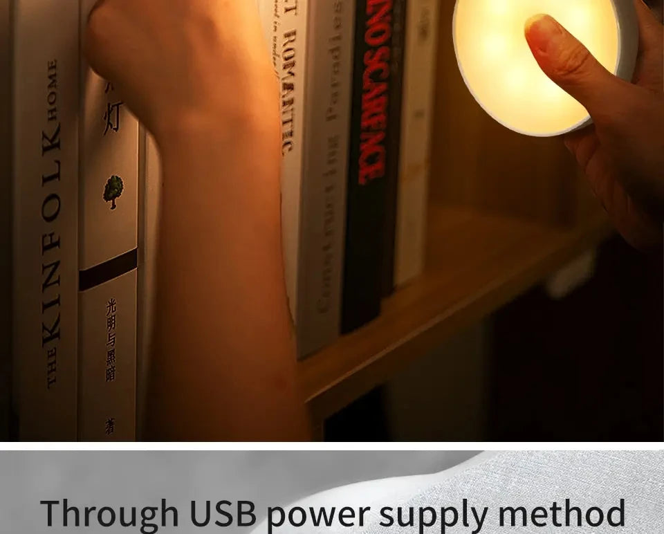 PIR Motion Sensor LED Night Light USB Rechargeable Bedroom Night Lamp Kitchen Cabinet Wardrobe Lamp Stairs Hallway Closet Lights