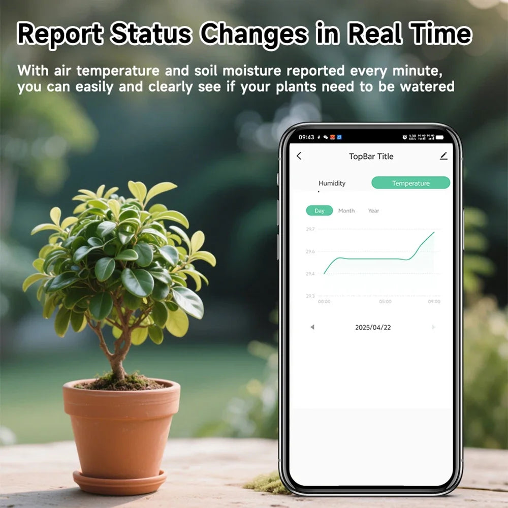Tuya WiFi Soil Moisture Meter Temperature Humidity Sensor Garden Plant Monitor for Automatic Watering Smart Life App Control