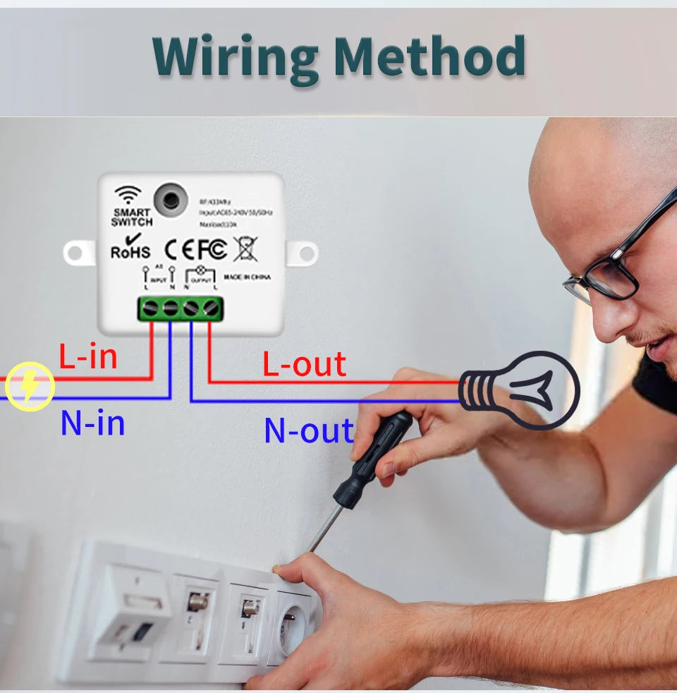 Wireless Light Switch 433MHz Remote Control 1/2/3Gang Interruptor Wall Smart Lighting Switch 10A 110V 220V For Lamp LED
