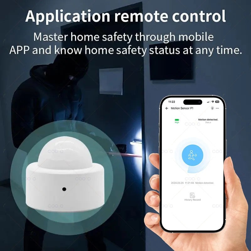 Ewelink Zigbee 3.0 Mini PIR Motion Sensor Human Motion Infrared Detector Security Alarm Works With Alexa Google Home Zigbee2MQTT