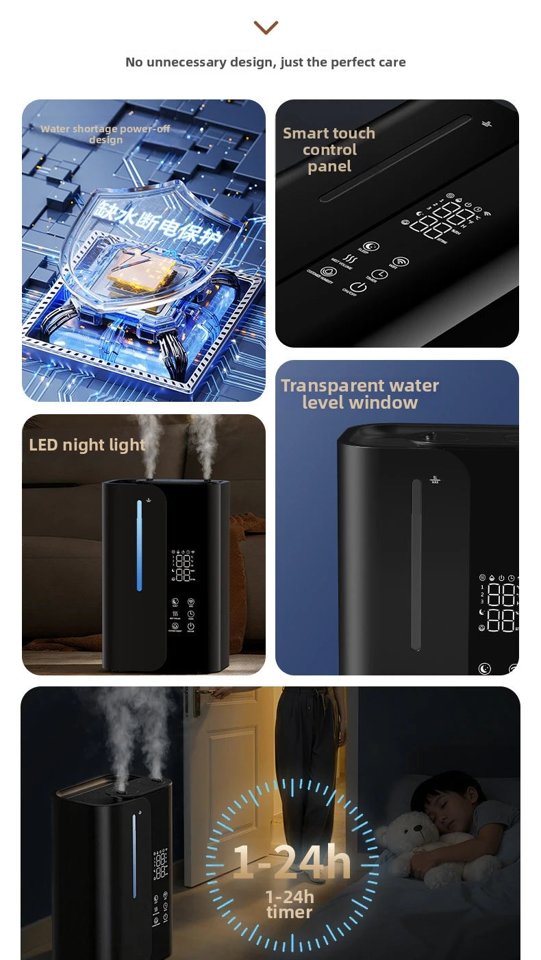 Smart WiFi Humidifier - Ultrasonic Dual Mist Air Humidifier for Large Room, 300ml/h Super Quiet 28dB, APP Control with Auto Mode