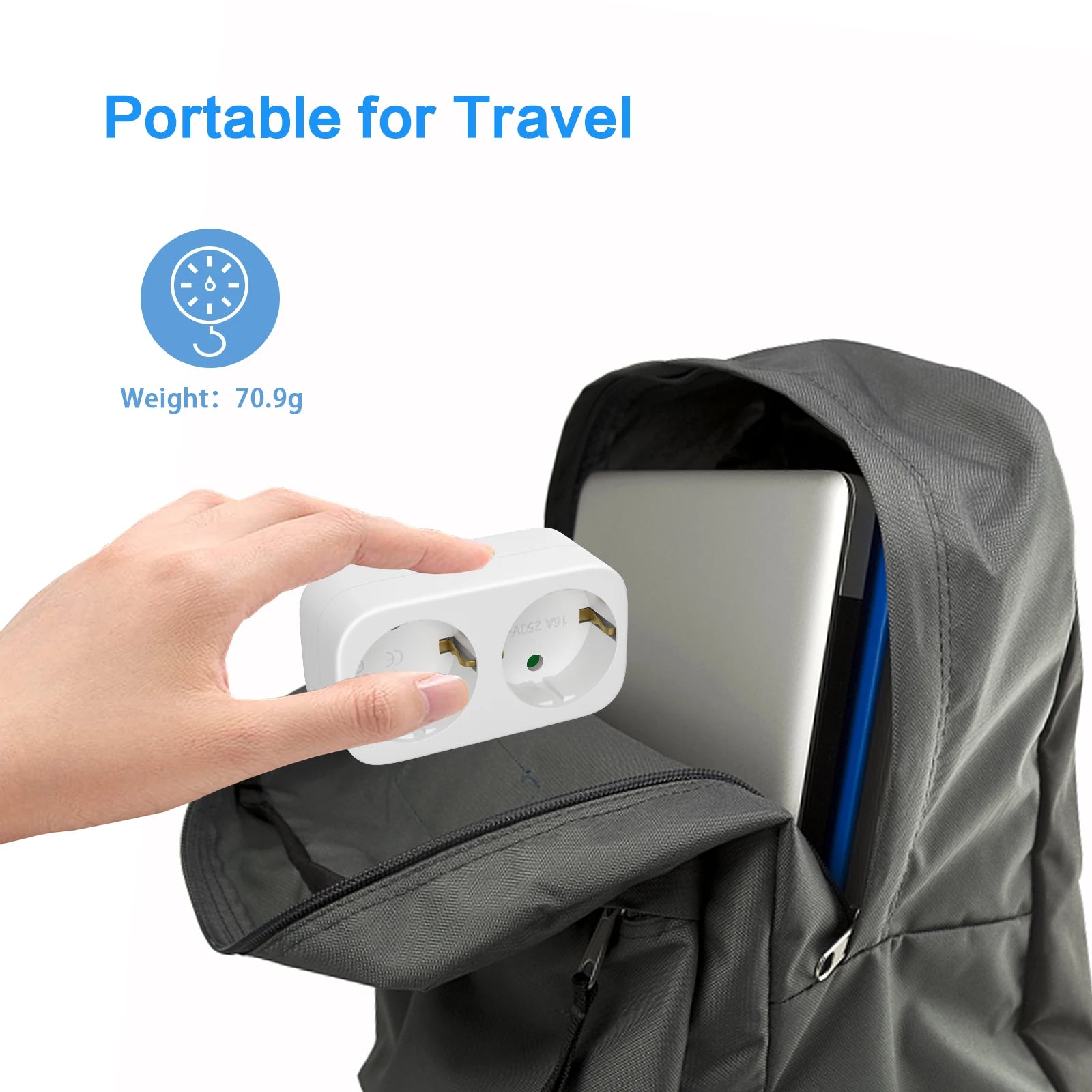 2-in-1 portable travel adapter plug socket adapter, high flame-retardant material travel household expansion socket