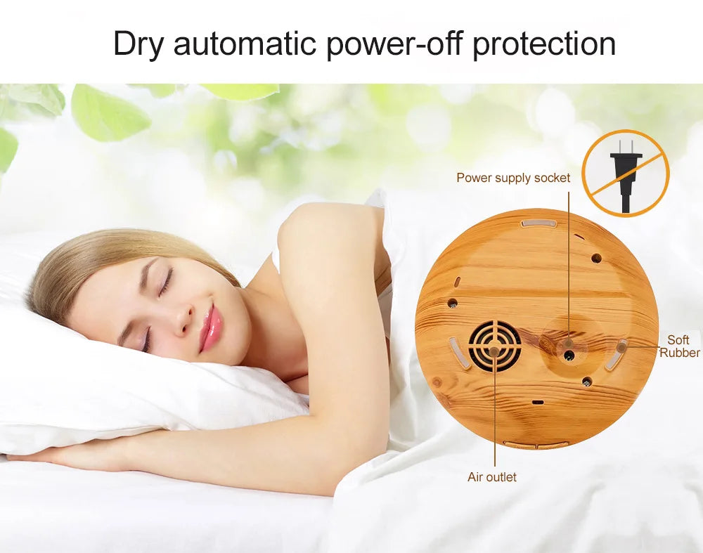Smart WiFi Wooden Essential Oil Diffuser Air Humidifier Voice Control Humificador For Bedroom Home Plants Support HomeKit