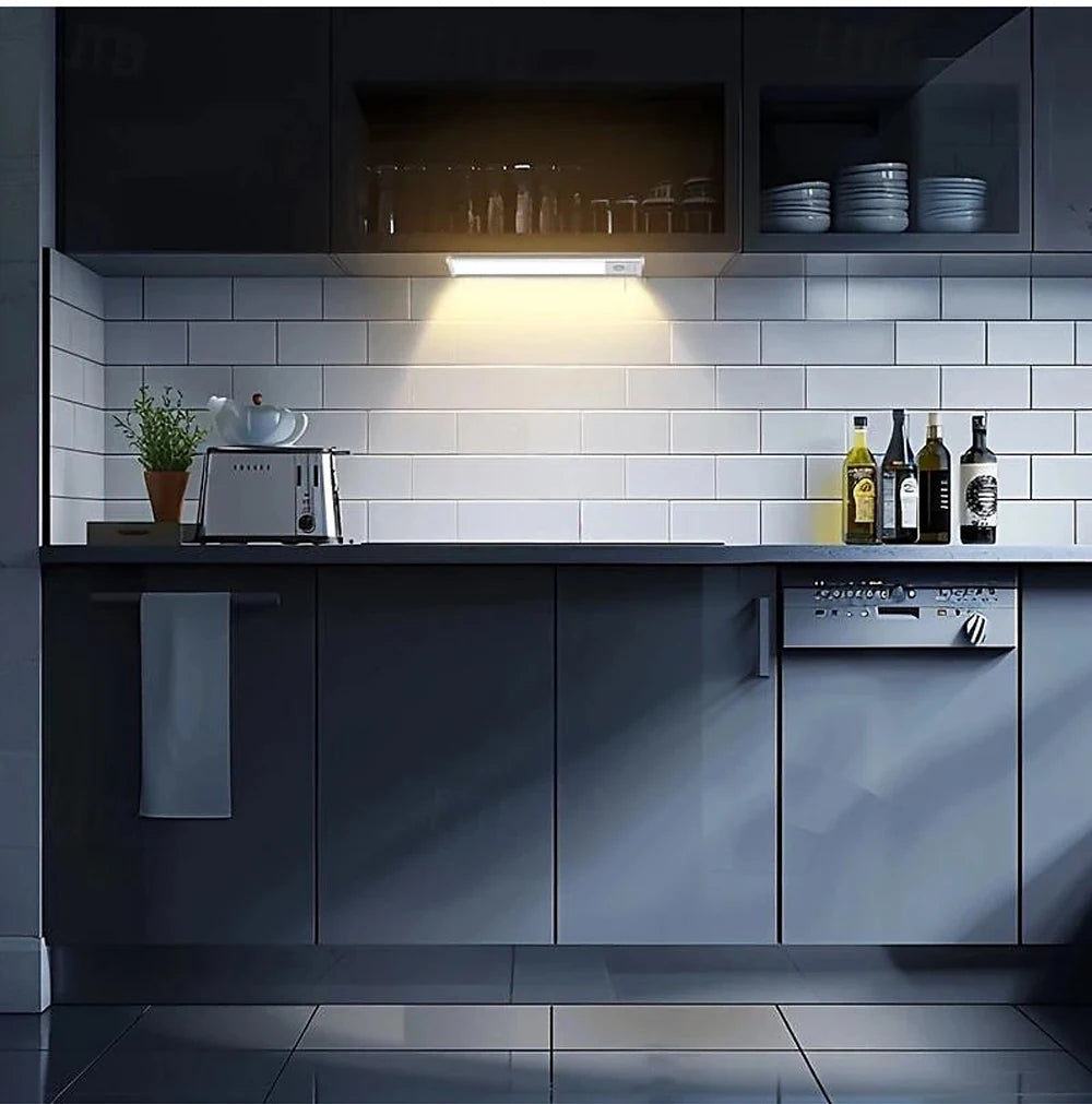 Night Light LED Motion Sensor Under Cabinet Lights USB Rechargeable Portable Lamp Lighting Bar For Bedroom Kitchen Accessories