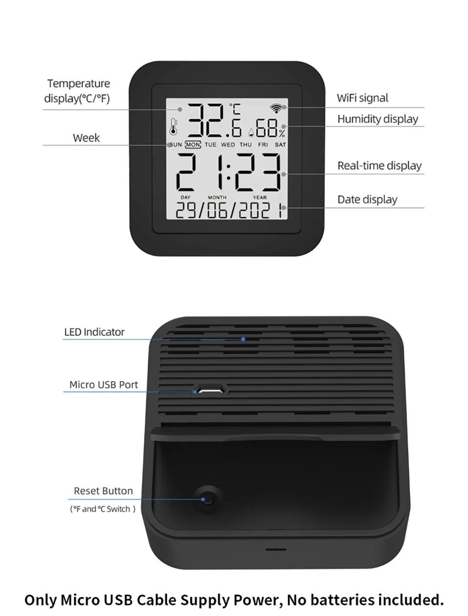 WiFi IR Remote With Temperature Humidity Sensor For Smart Home APP SmartLife Works with Alexa Google Home Yandex Alice