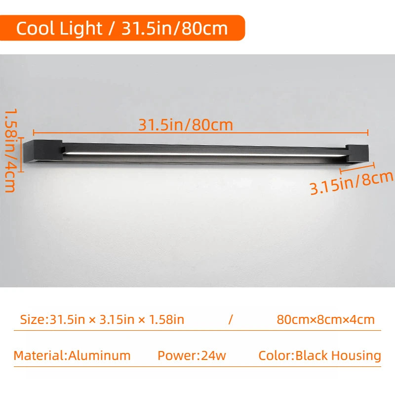 Latest 2026 Rotatable Adjustable LED Wall Lamp,IP65 Aluminum Long Strip Sconce for Bedroom Computer Room Villa Store Interior
