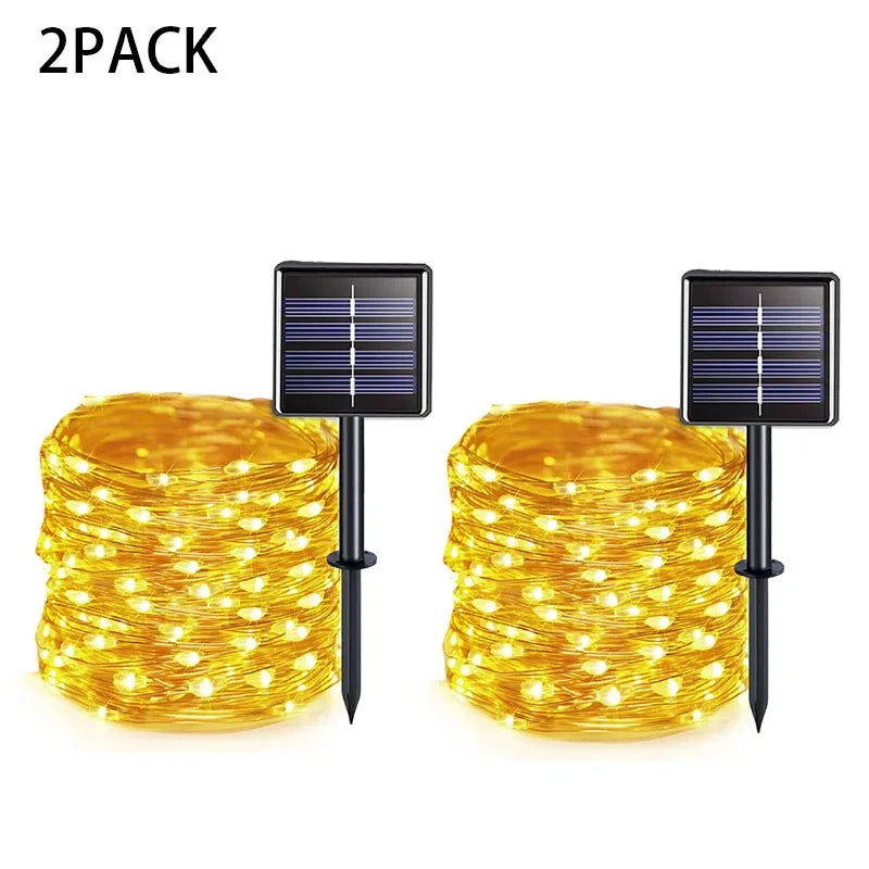 102M/52M/32m/22m/11m/7m Solar LED Light Outdoor Festoon Waterproof Garland String Lights Street Garland for Wedding Party Decor