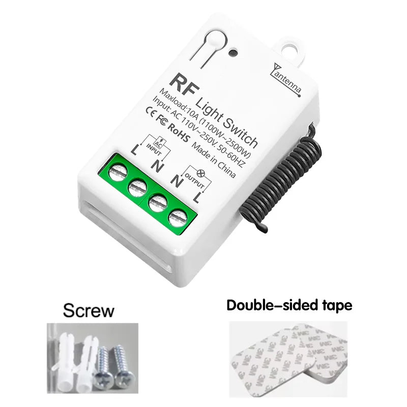 Wireless Smart Switch Light RF 433Mhz 86 Wall Panel Switch with Remote Control Mini Relay Receiver 220V Home Led Light Lamp Fan