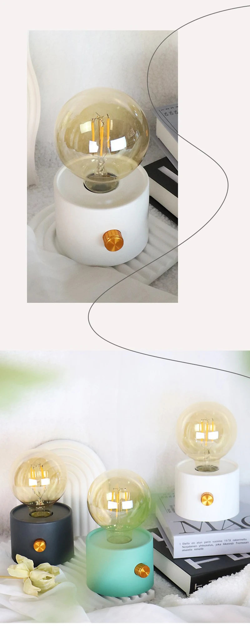 LED Night Light Battery Powered Bulb Lamp Desktop Office Light Retro Bulb Shape Night Light For Baby Room Bedroom Corridor Lamp