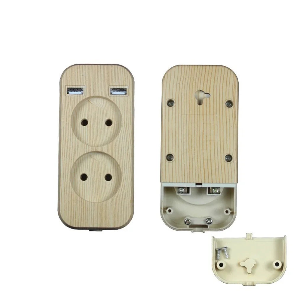 Power Strip USB Socket Adapter EU Plug AC Outlet Double Socket With 2 USB Port Fast Charging Home Office Surge Protector Adapter