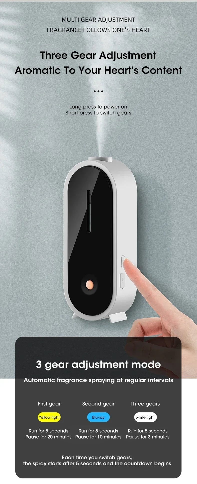Ultrasonic Essential Oil Diffuser, Portable Aromatherapy Machine with 50ml Water Tank, Humidifier for Home Bedroom Office