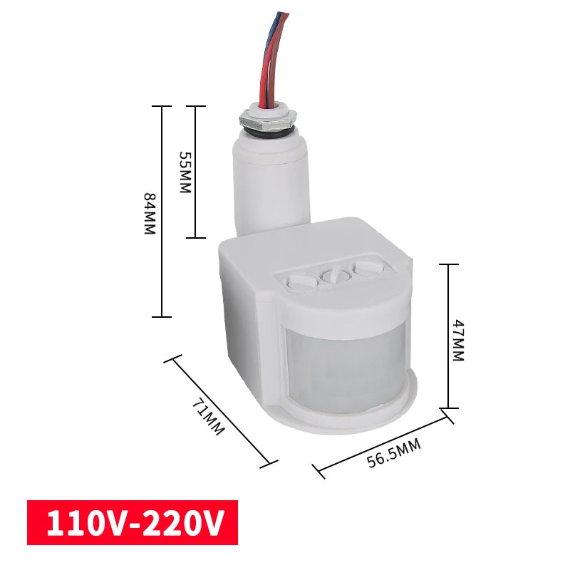 12V Motion Sensor 220V/110V PIR Movement Detector Automatic Infrared Wall Mount Timer Outdoor 24V LED Motion Sensor Light Switch