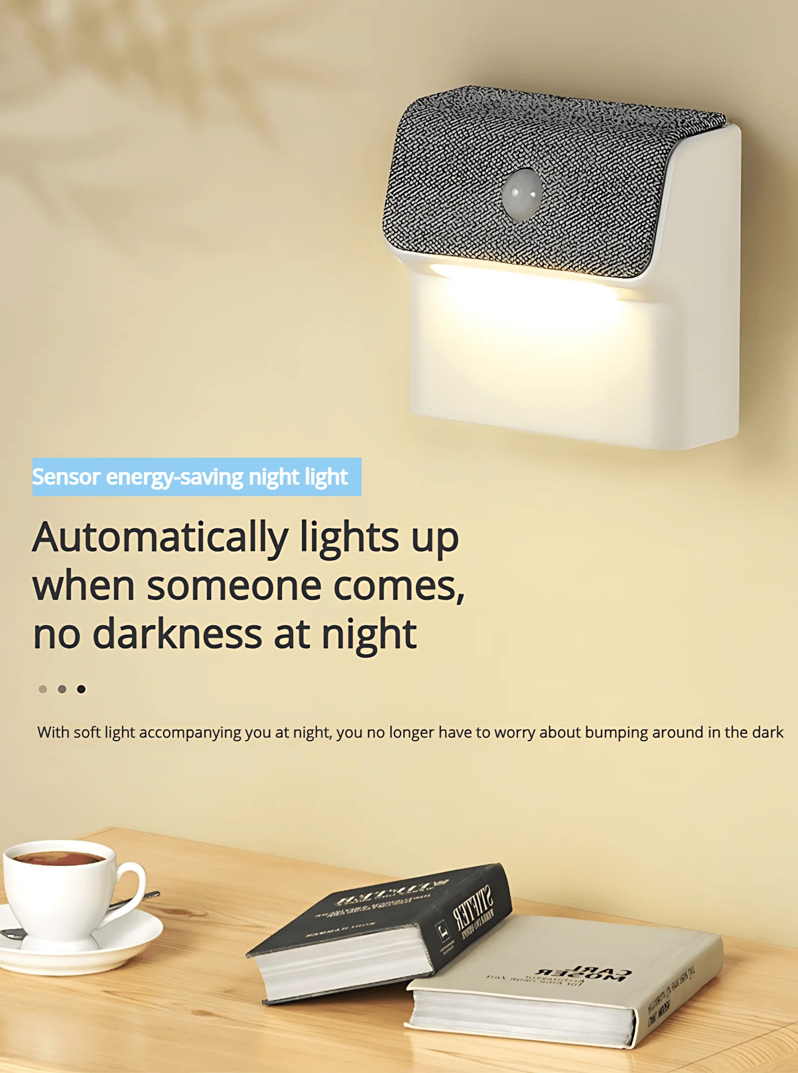 Smart Human Motion Sensor Wall Lamp, Rechargeable Wireless Magnetic LED Night Light, Auto On/Off for Closet Hallway Stairs