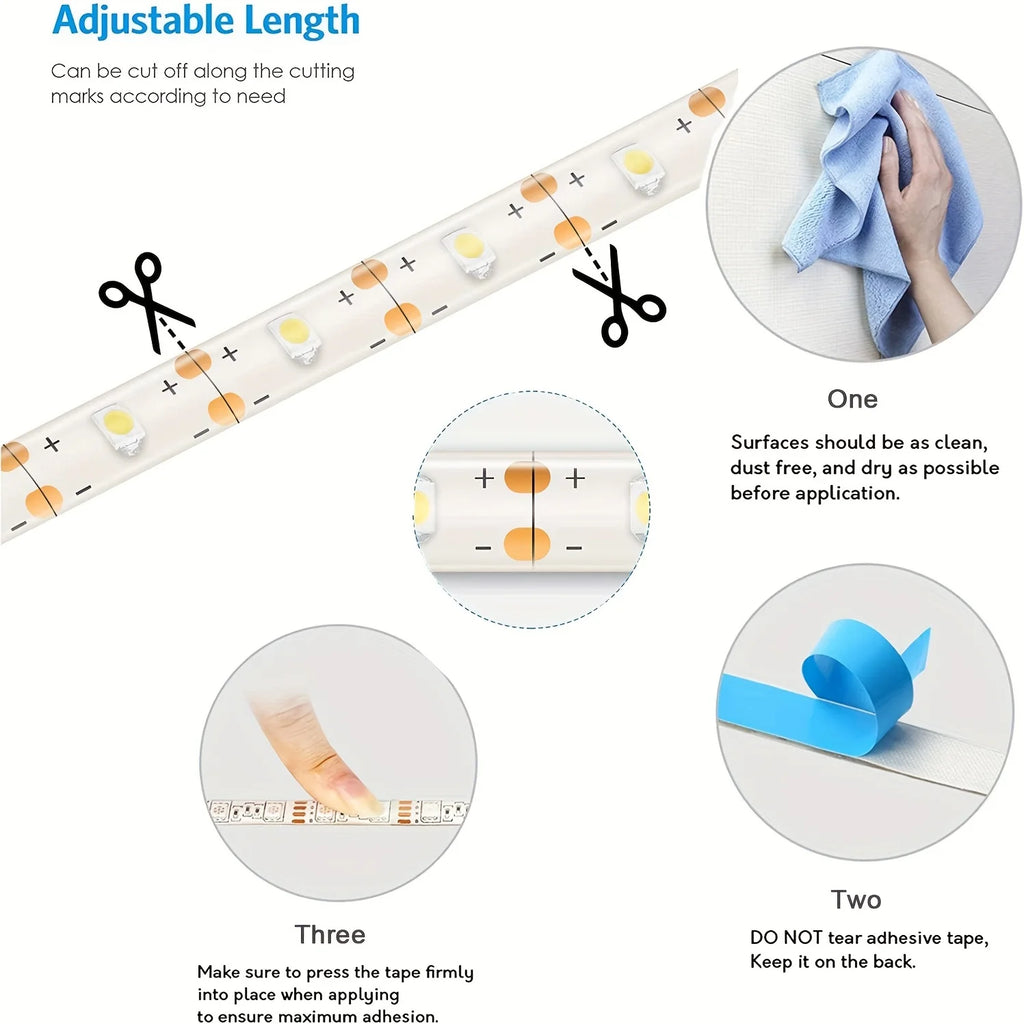 1M DC 5V Night Lights Lamp USB Gesture Sensor Dimmable 60 LEDs/m Strip Lights TV Backlight Kitchen Hand Sweep Waving Tape Diode