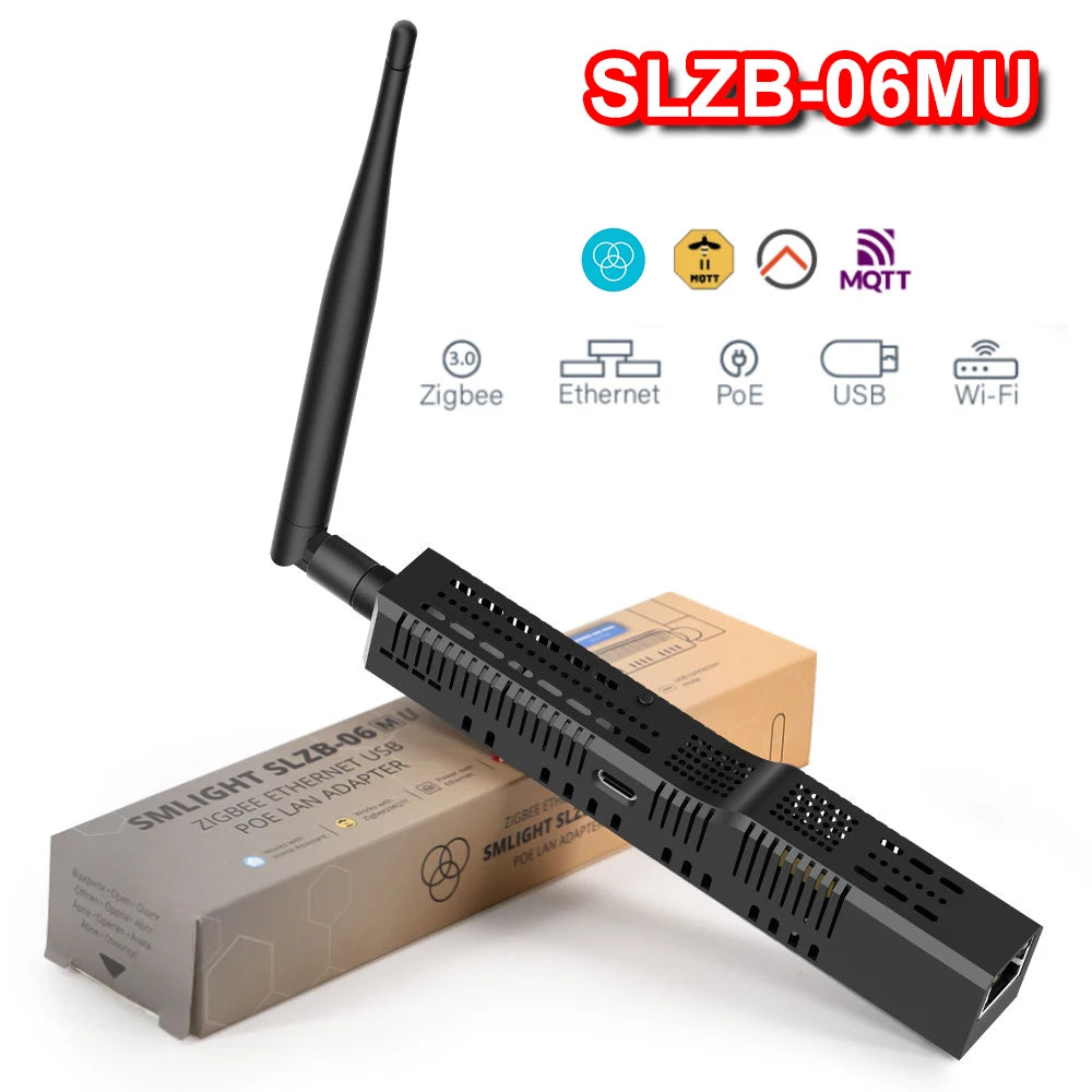 SMLIGHT SLZB-06U SLZB-06MU Zigbee3.0 to Ethernet USB 2.4G WiFi Coordinator With PoE Work With ZHA Home Assistant Zigbee2MQTT