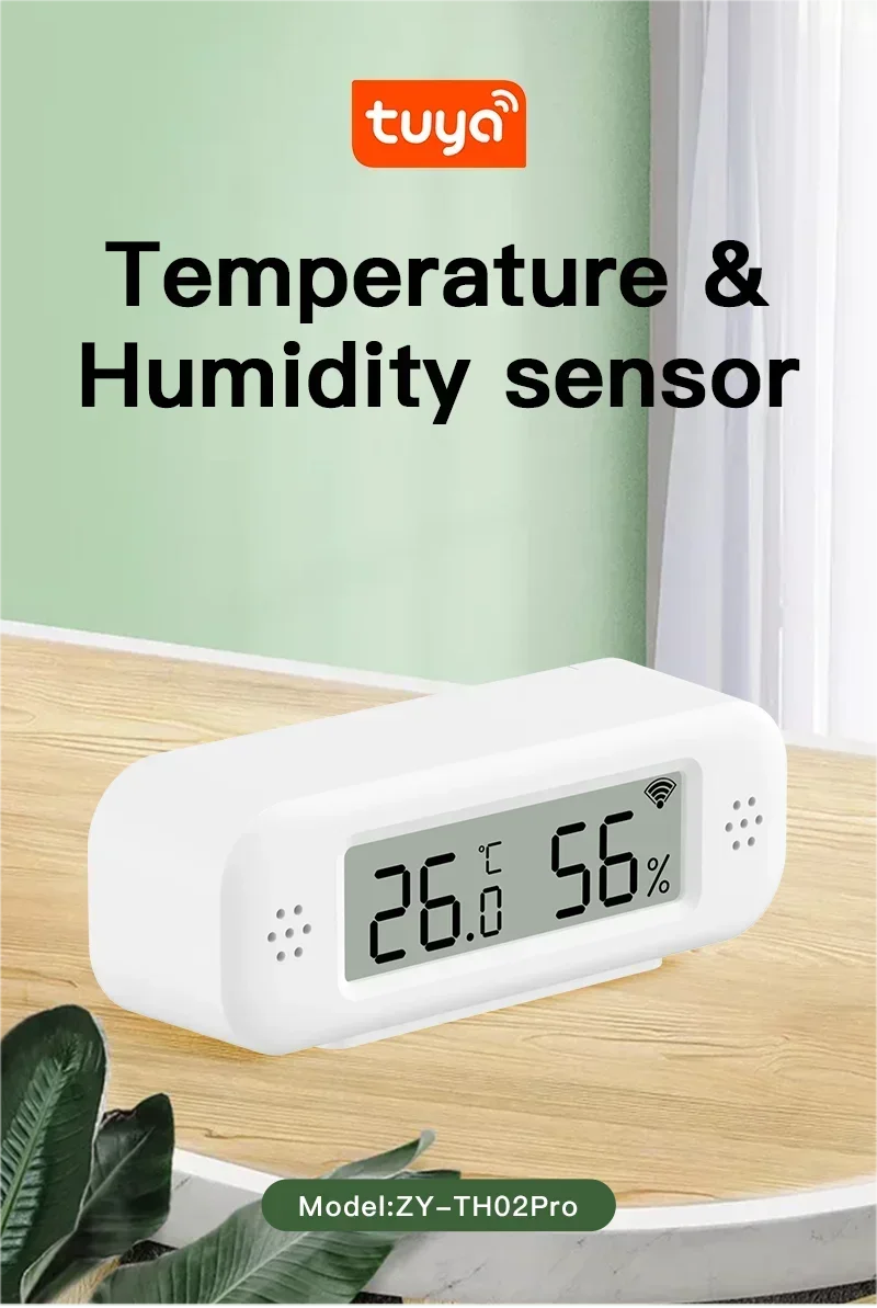 Tuya WiFi Temperature Humidity Sensor °C/°F Switchable Smart Home APP Remote Alarm Works with Alexa Google Home Yandex Alice