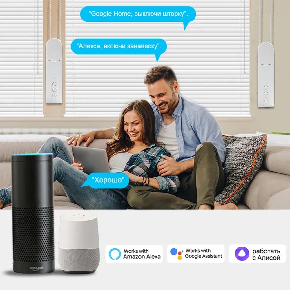 WiFi Smart Curtain Motor, Zigbee Electric Roller Blinds Driver, Works with Smart Life APP
