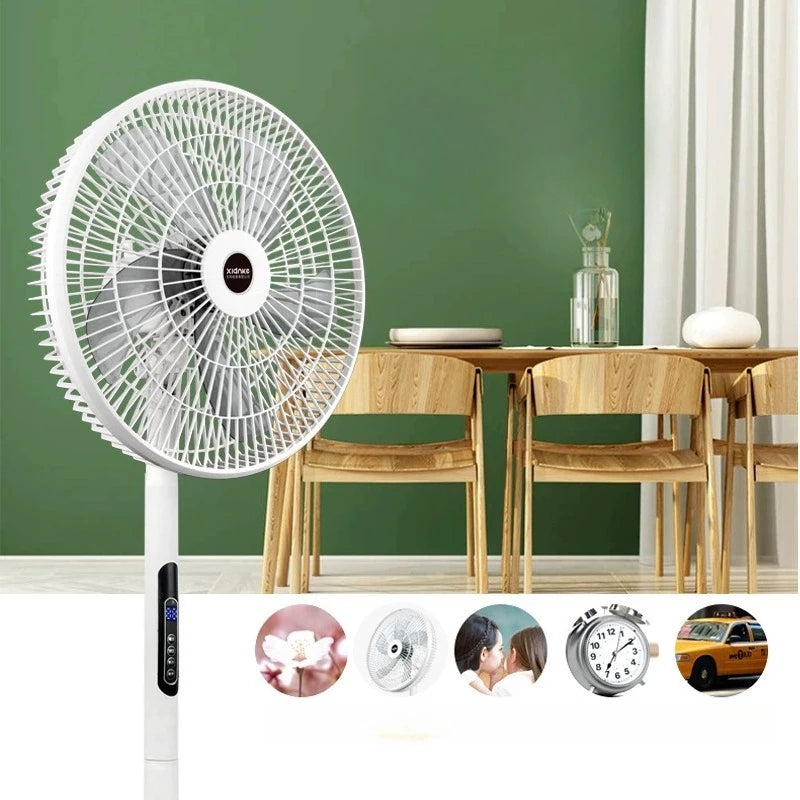 Smart Home Remote Control Electric Fan 16-Inch 8-Gear Large Wind with Timing Remote Control Home Stand Fan