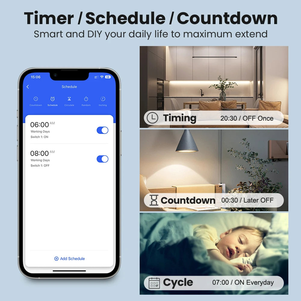 Tuya Wifi Smart Switch Module Smart Home DIY Breaker 1 2 3 4 Channel Supports 2 Way Control Voice Works with Alexa Google Alice