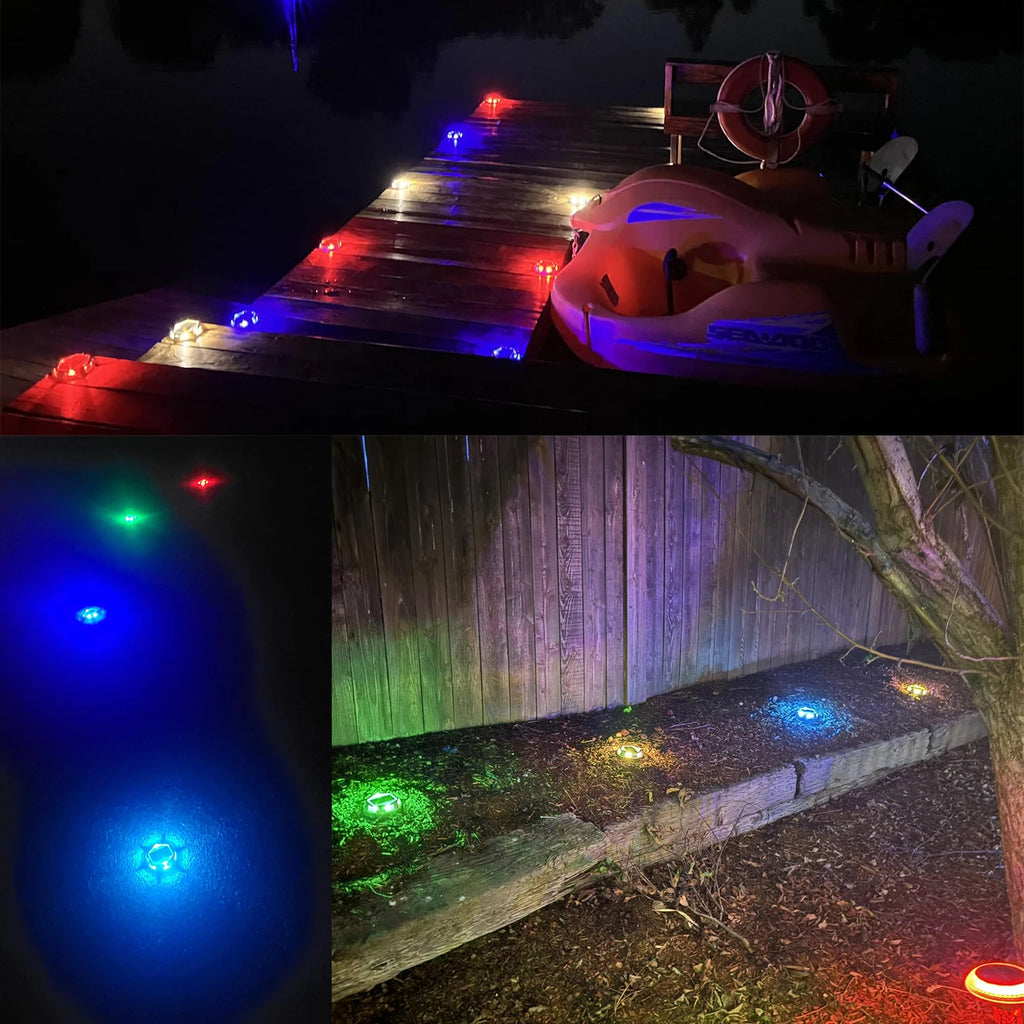 1/2/4PCS RGB Solar Ground Lights Solar Lights Outdoor IP68 Waterproof Solar Powered Landscape Lighting for Garden Yard Pathway