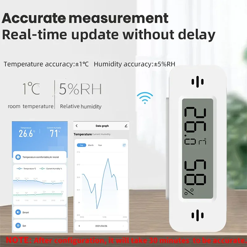 Tuya Zigbee WiFi Mini Temp & Humi Sensor Smart Home Thermometer Hygrometer APP Remote Works with Google Home Alexa Yandex