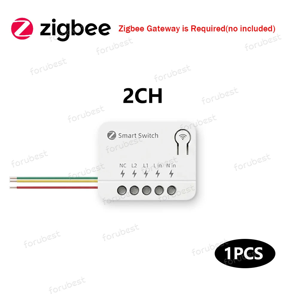 Mini Tuya Zigbee Smart Switch DIY Module 10A/16A 1/2 3 Gang Smart Home Relay Automation Breaker For Smart Life Z2M Alexa Yandex