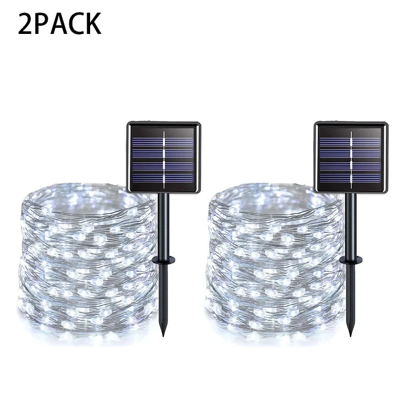 102M/52M/32m/22m/11m/7m Solar LED Light Outdoor Festoon Waterproof Garland String Lights Street Garland for Wedding Party Decor