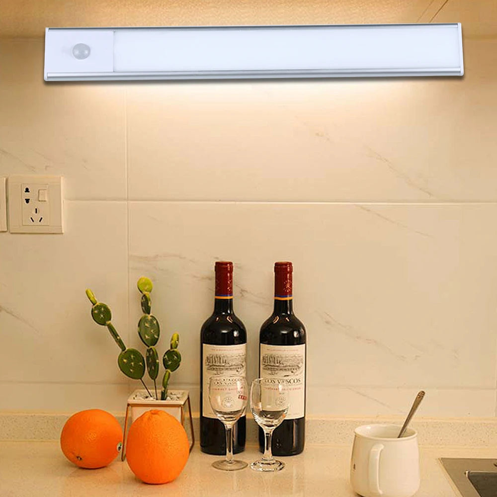 Night Light LED Motion Sensor Under Cabinet Lights USB Rechargeable Portable Lamp Lighting Bar For Bedroom Kitchen Accessories