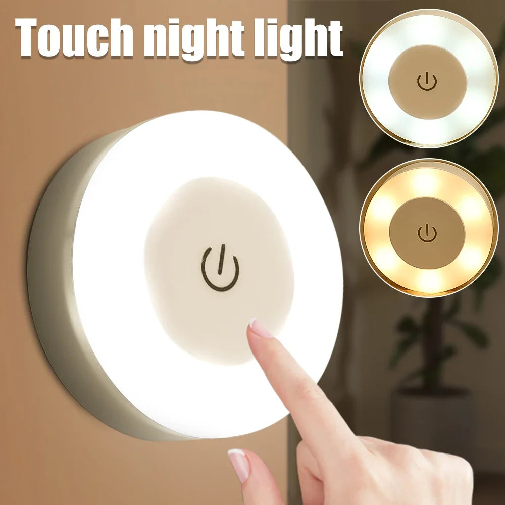 LED Touch Sensitive Night Light Dimmable Wall Light Portable USB Rechargeable Night Light for Living Room and Bedroom Lighting