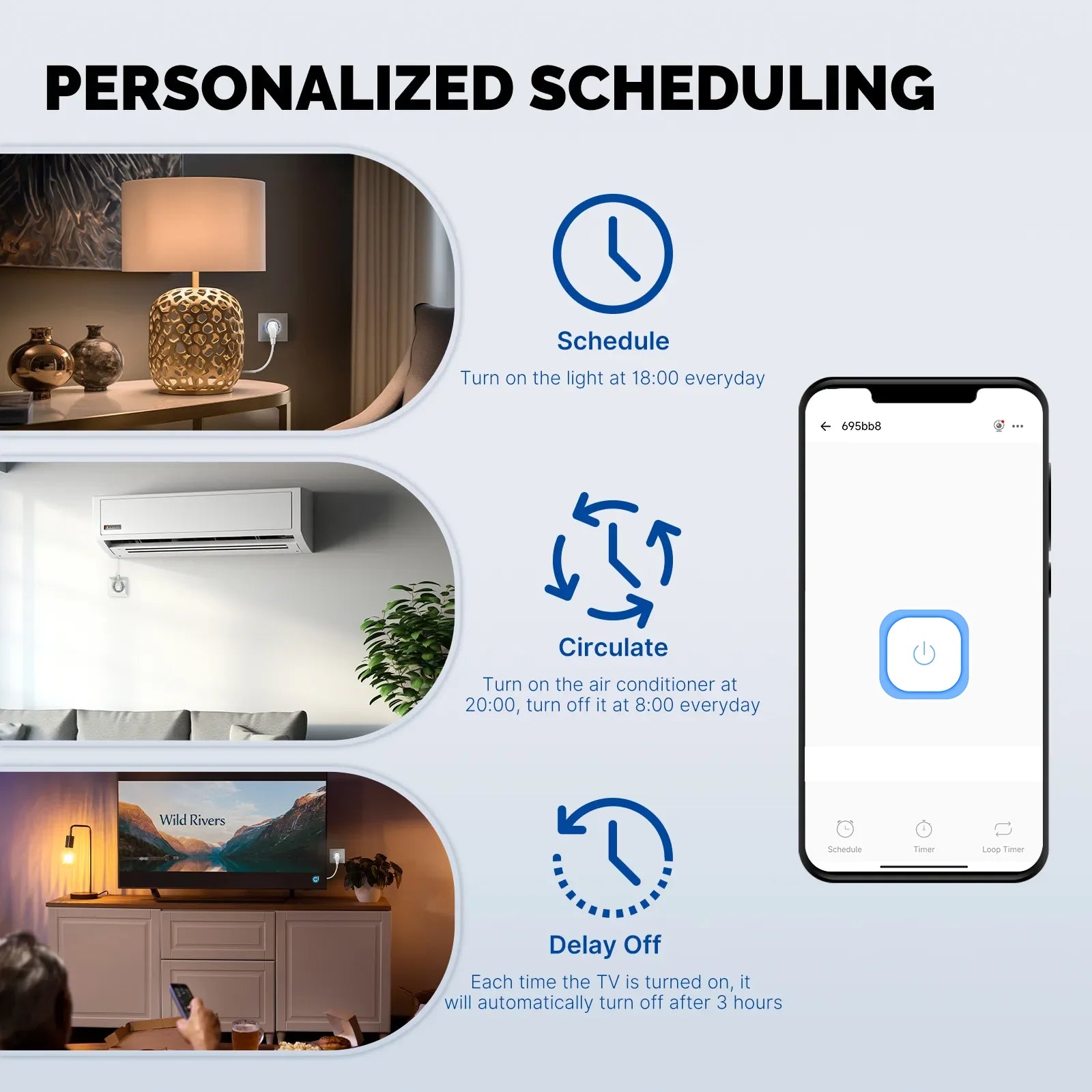 JSPTEC Smart EU Plug Matter WiFi Socket 16A Timer Outlet Support  Apple Homekit with Google Home Alexa