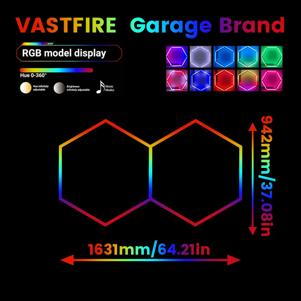Smart RGB Honeycomb Hexagonal LED Lights with Music Function for Mobile Remote Control, Suitable for Gaming and Esports Rooms