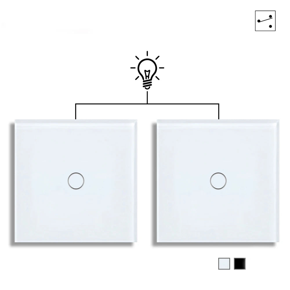 2way 3way 1gang Touch Switch Wall Light Switches No Neutral Wire 240V No Wifi For Staircase Bedside Switches Bedroom