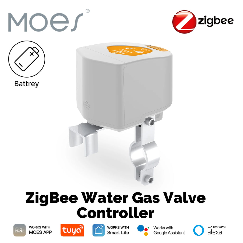 MOES Tuya ZigBee Smart battery Water Gas Valve Controller Automatic Low Power Consumption Voice Control with Alexa Google Home