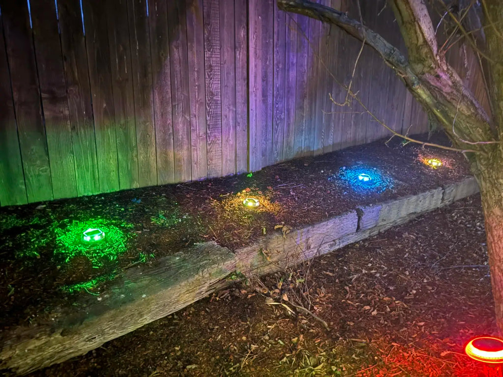 1/2/4PCS RGB Solar Ground Lights Solar Lights Outdoor IP68 Waterproof Solar Powered Landscape Lighting for Garden Yard Pathway