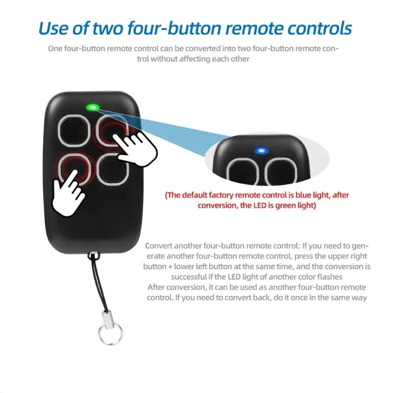 Universal Duplicator Garage Remote Controller Command Clone Self-copying Automation Gate 433Mhz Fixed Code