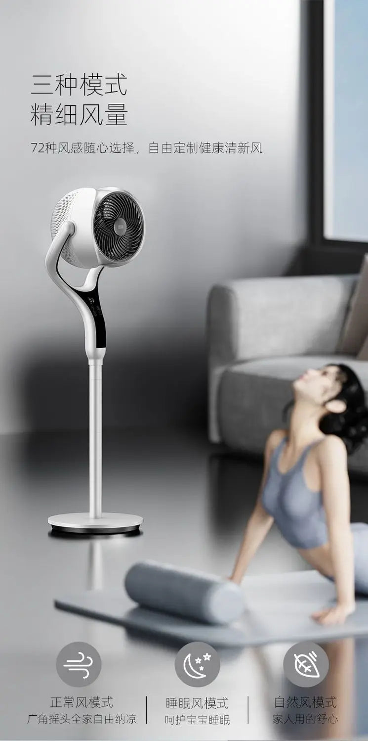 Air Circulator Fan: Smart Timer, Vertical Floor Fan – Quiet DC Inverter, High Wind Power