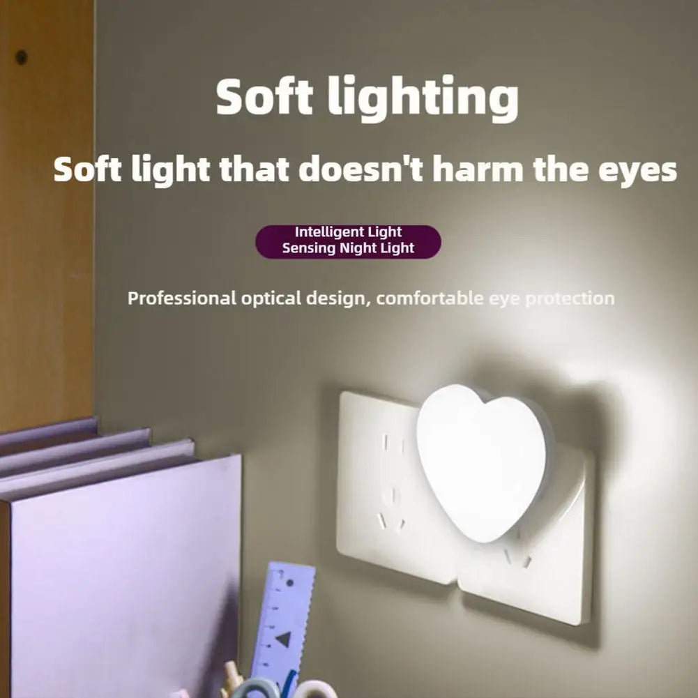 Heart Shape Night Light LED Night Light Sensor Control Night Lamp Energy Saving LED Sensor Lamp Bedroom Stair Hallway Night Lamp