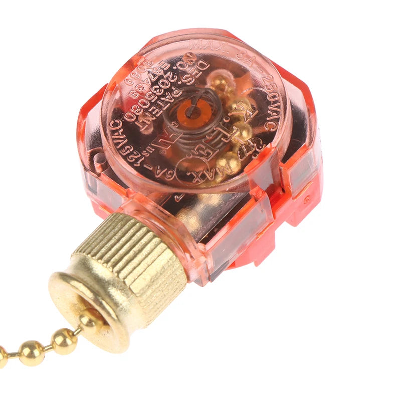 3 Speed Pull Chain Control Brass 4 Wire Ceiling Fan Switch