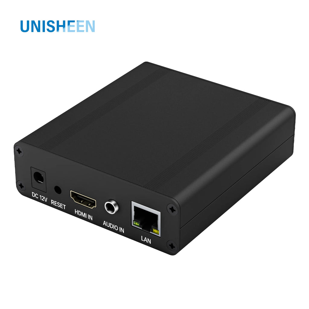UNISHEEN BM1000H SRT RTMP RTMPS UDP WebRTC Icecast 1080p H.265 H.264 IPTV HDMI to IP HD Live Stream Video Encoder RTSP Onvif