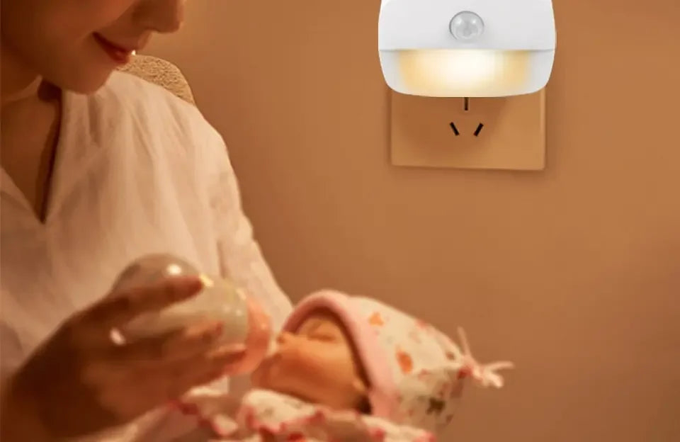 AC85-265V Led Night Light with Motion Sensor EU US Socket PIR Human Infrared Induction Lamp Plug in Wall Bedroom Hallway 3 Color