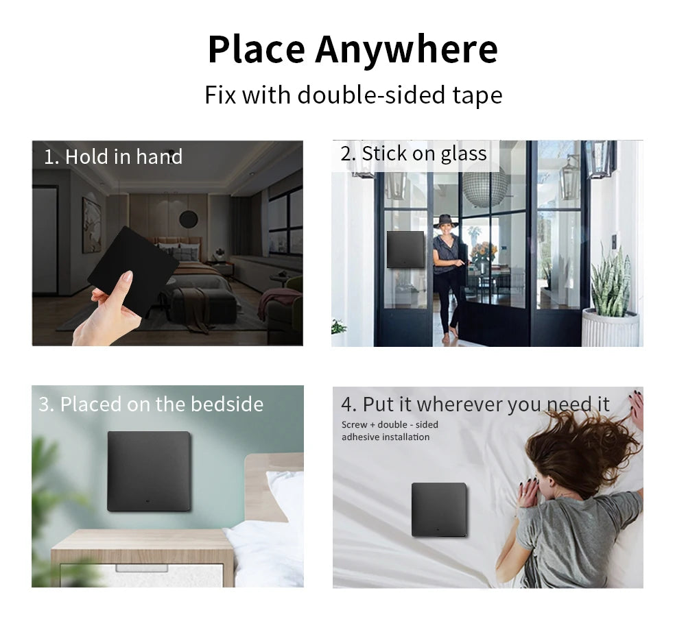 RF433 Self-Powered Wireless Light Switch, Kinetic Energy No Battery,Long Range Wall-Penetrating Signal, Easy Retrofit for Home